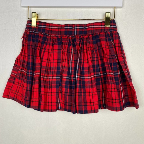 Est. 1989 Place Kids Girls Size 8 Red Plaid Pleated Stretch Skirt - Picture 4 of 7